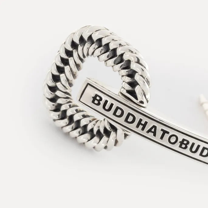 Buddha to Buddha 444 Chain logo earhoop Silver Single