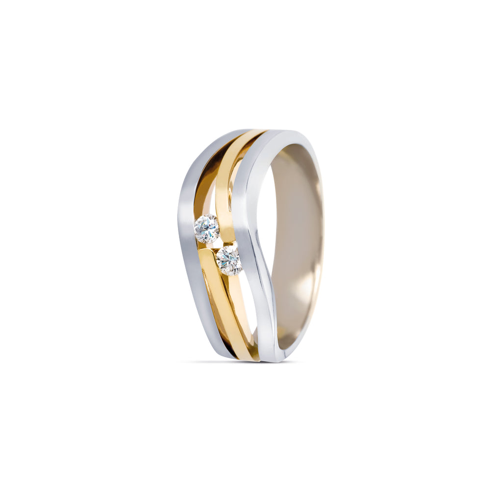 by R&C ring Diamonds Ameli bi-color gouden ring RIN0036 0.06crt
