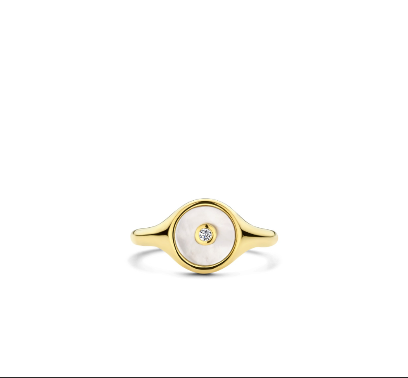 Ti Sento Milano zilveren ring geel verguld 12296MW