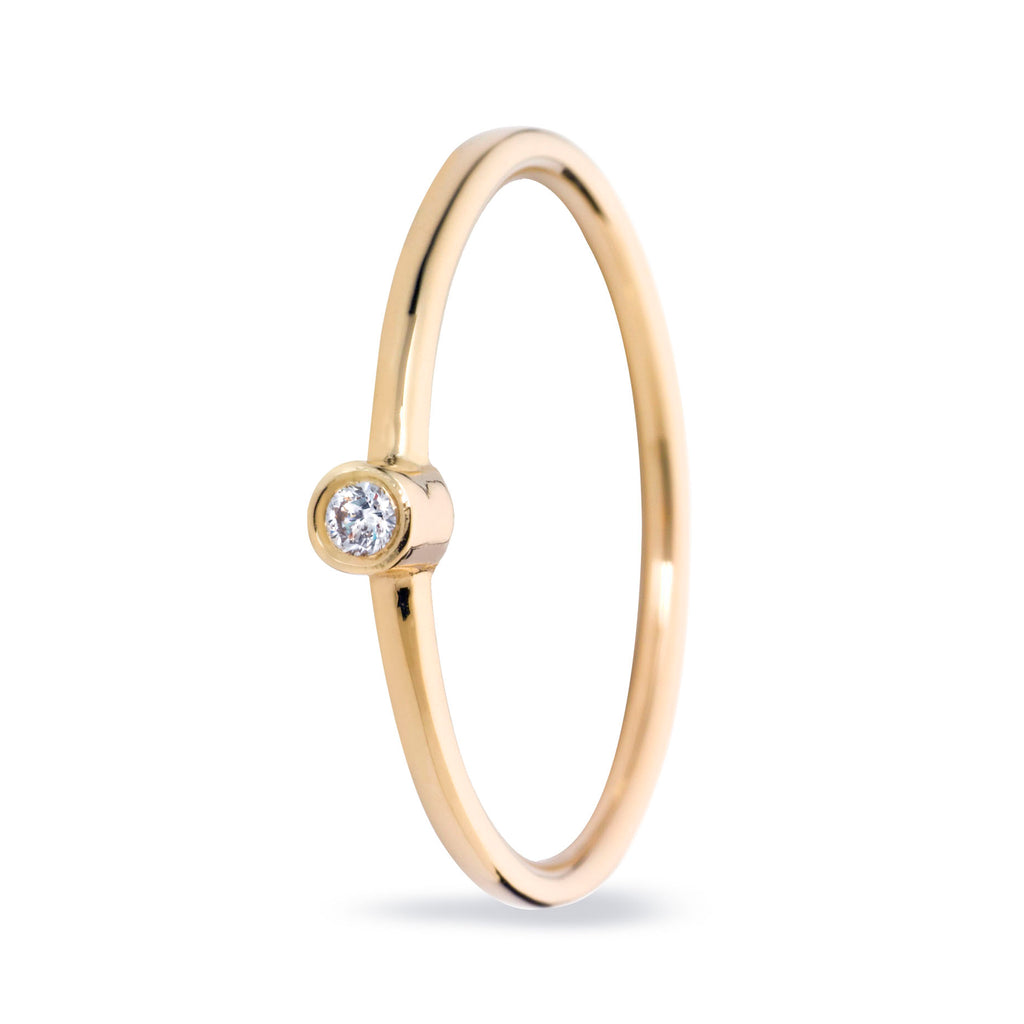 Miss Spring "Button Diamant" Geel Gouden Ring MSR024DIGG