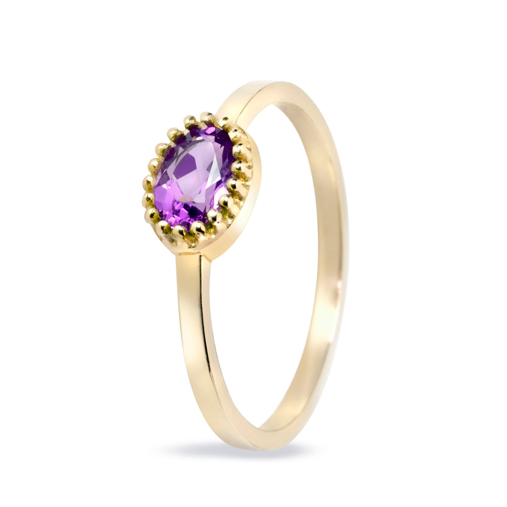 Miss Spring "Ma Petite" Geel Gouden Ring Amethist MSR510AMGG
