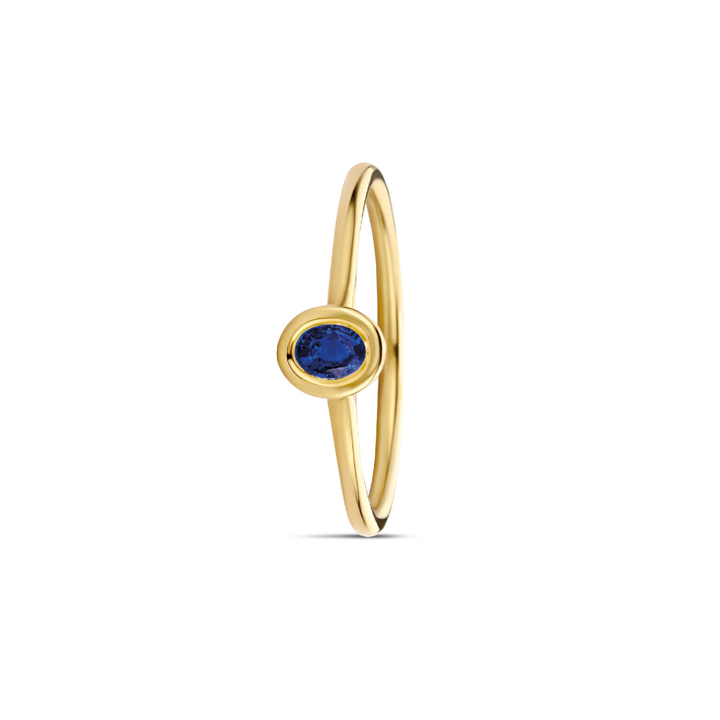 Miss Spring "Brilliantly Bezel" Geel Gouden Ring Saffier MSR612GG-SA