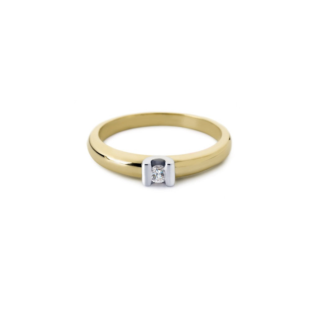 by R&C Diamonds Camille bi-color gouden ring RIN0016M 0,08crt