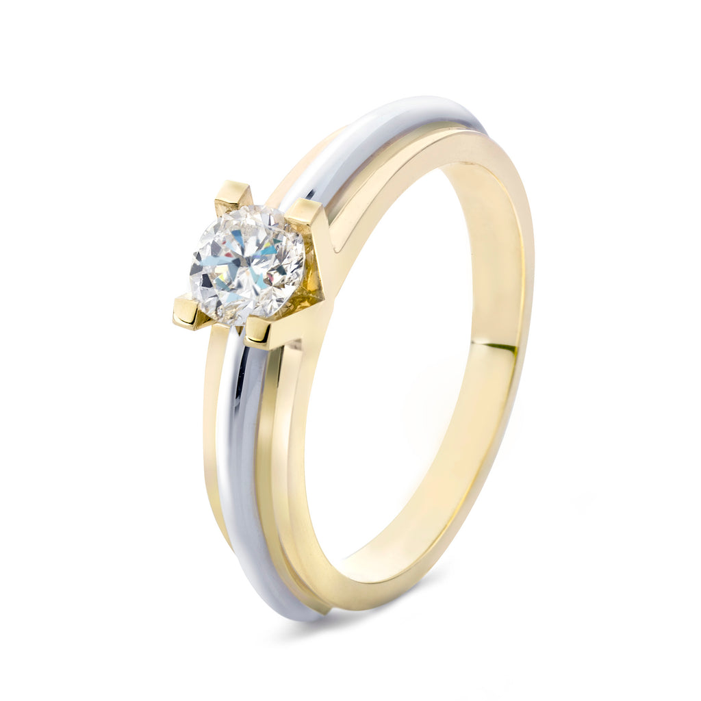 by R&C Diamonds Avian bi-color gouden ring RIN0088M 0.08crt