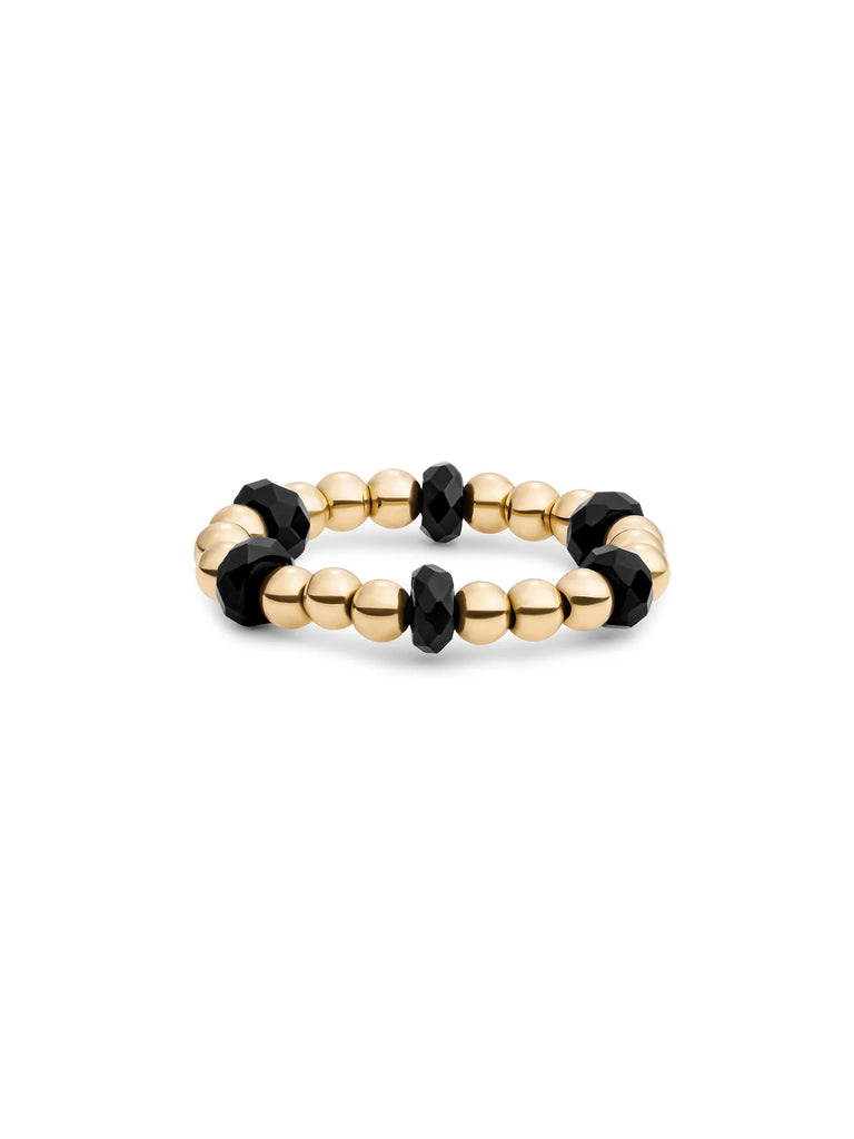 Sparkling Jewels Kralen Ring Facet Roundel Onyx SRI-G-RDL-G07