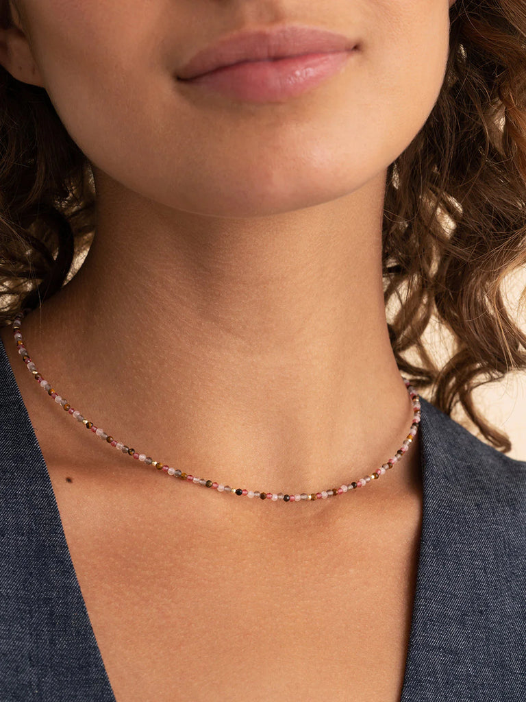 Sparkling Jewels Collier Multi Gem geel verguld NLK04G-MULTI02