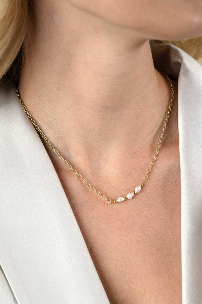 Zinzi zilveren collier geel verguld ZIC2643