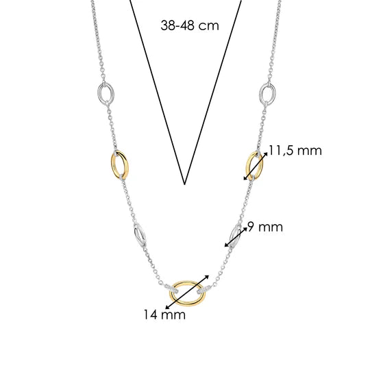 Ti Sento Milano zilveren collier geel verguld 34093ZY