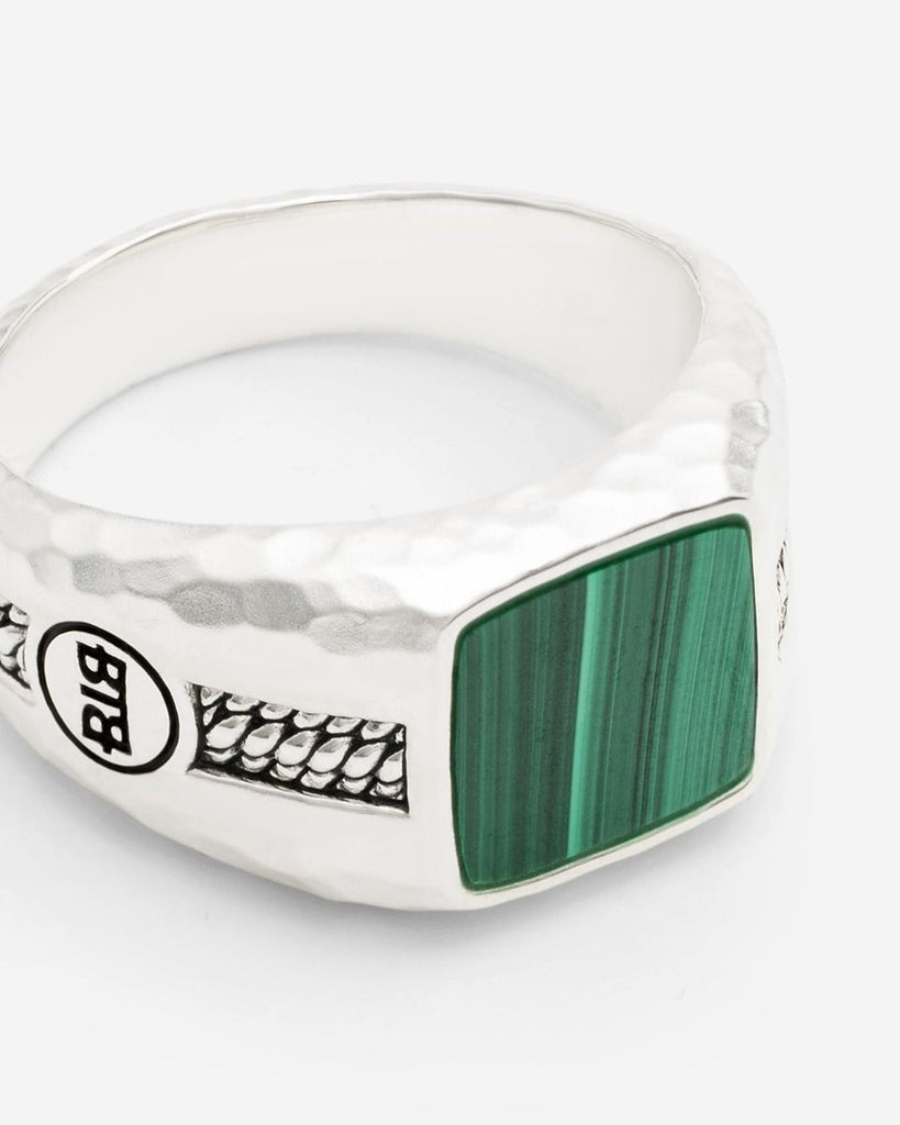 Tannguh Small Ring Malachite Zilver 046MA