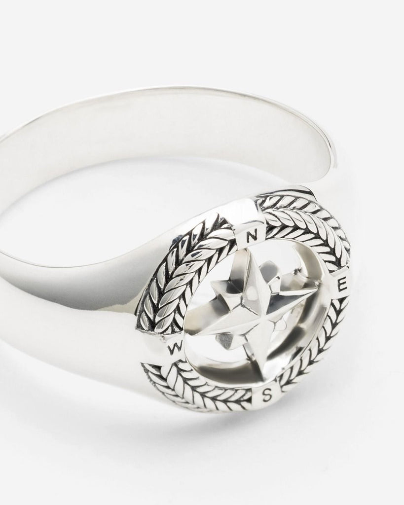 Kompas Zegelring Zilver 057