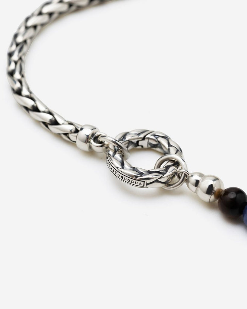 Spirit Bead Stacking Ketting 177TIS Tiger Eye Sodalite Zilver 45 cm