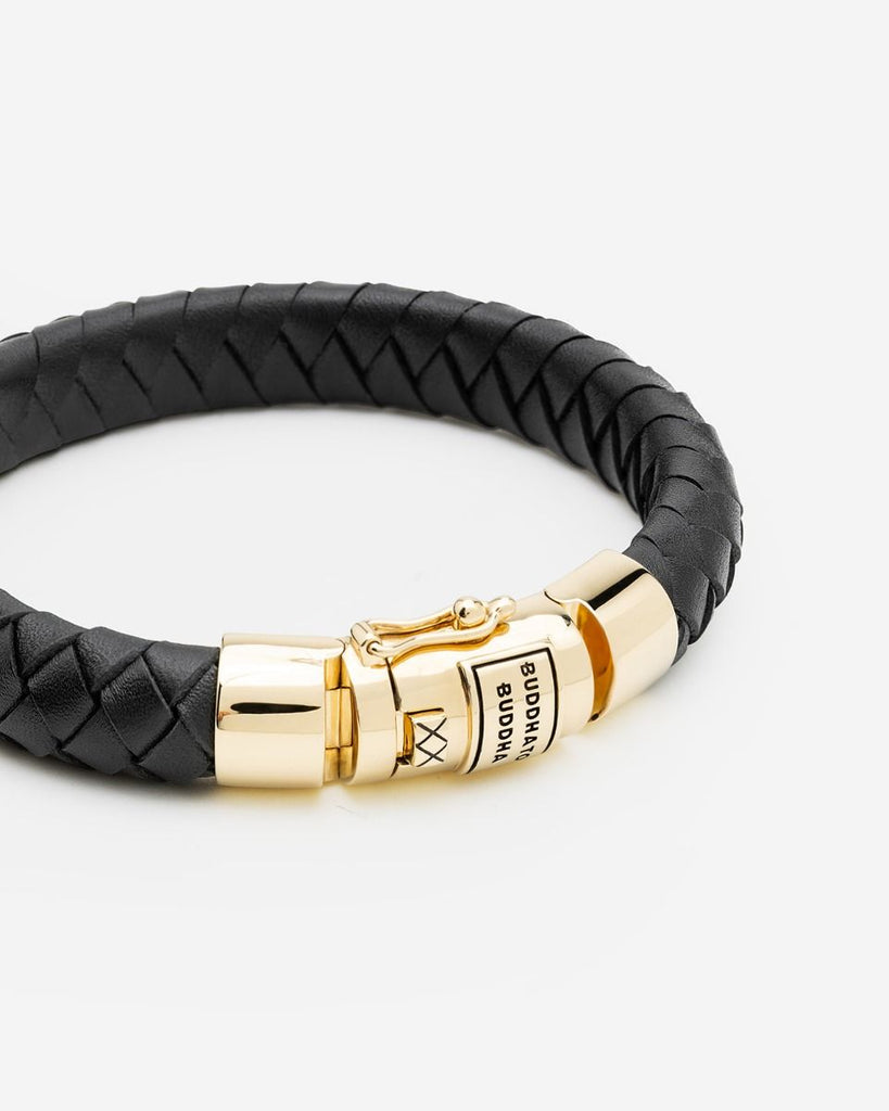 Buddha to Buddha armband 544BL GV Ben leather Black