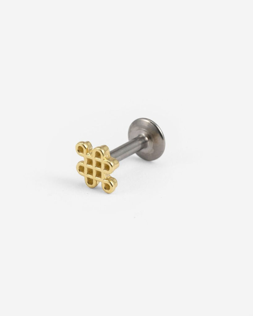 Buddha to Buddha G049 Endless Knot Stud 14kt goud