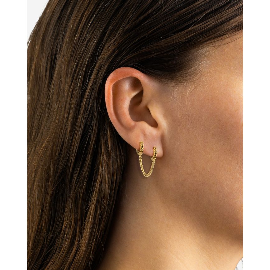 Buddha to Buddha Oorbellen 407GV Nathalie Hoops Double Verguld