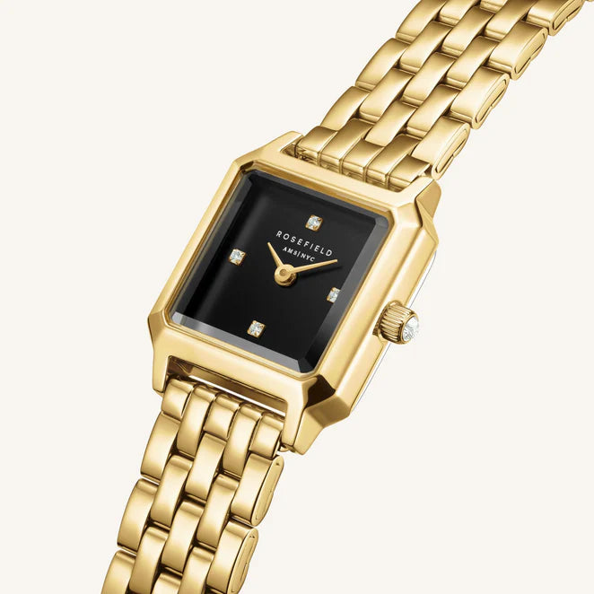 Rosefield Boxelle Black Crystals horloge  BBGSG-B08
