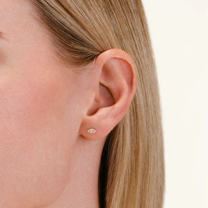 Rosefield 14kt Lab Daimonds Evil Eye Studs