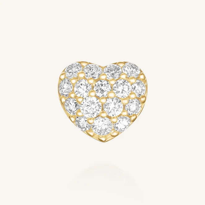 Rosefield 14kt Lab Daimonds Heart Pave Studs