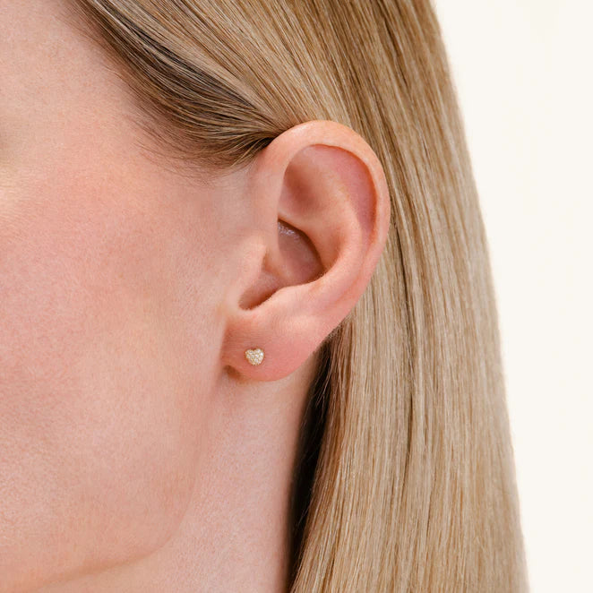 Rosefield 14kt Lab Daimonds Heart Pave Studs