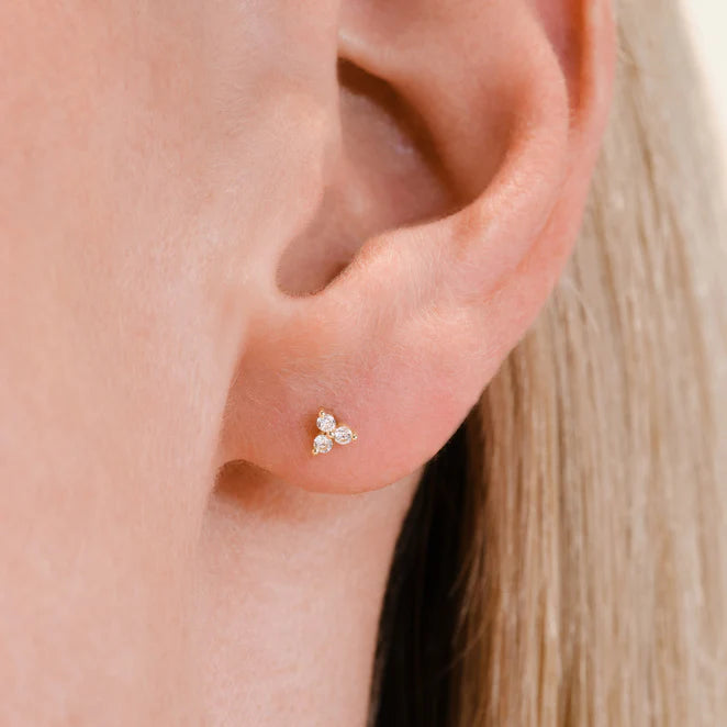 Rosefield 14kt Lab Daimonds Triangle Studs
