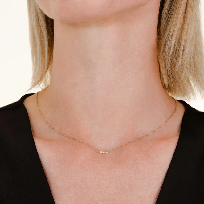 Rosefield 14kt Lab Daimonds Trinity Necklace