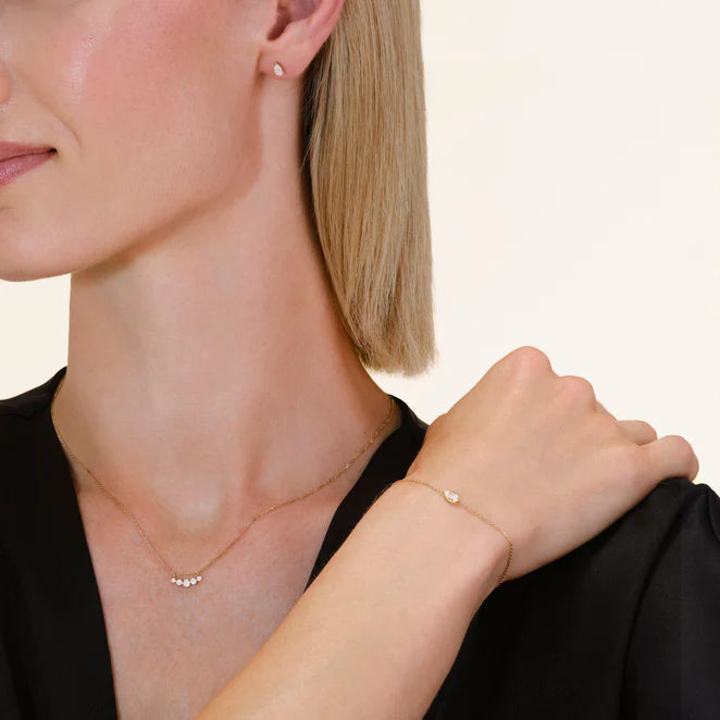 Rosefield 14kt Lab Daimonds Marquise Studs