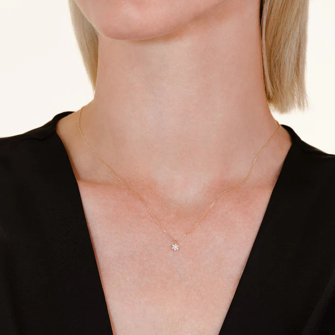 Rosefield 14kt Lab Daimonds Flower Necklace