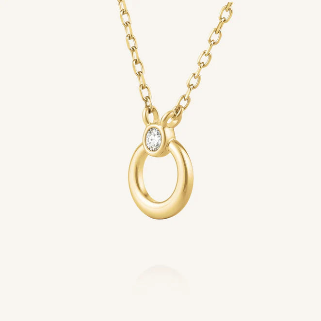 Rosefield 14kt Lab Daimonds Open Circle Necklace
