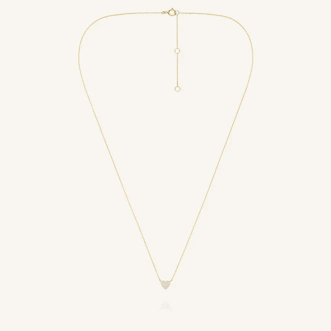Rosefield 14kt Lab Daimonds Pave Heart Necklace