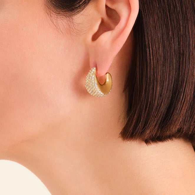 Rosefield Jewelry Pave Moon Earrings
