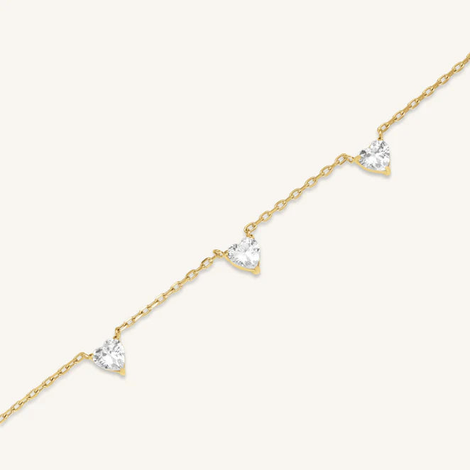 Rosefield Jewelry Row Hearts Necklace