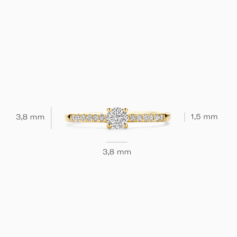 Blush Lab Diamonds ring 14K geel goud met lab diamant LG1017Y