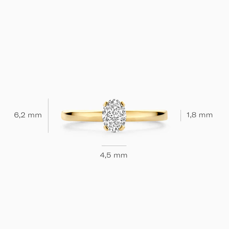 Blush Lab Diamonds ring 14K geel goud met lab diamant LG1019Y