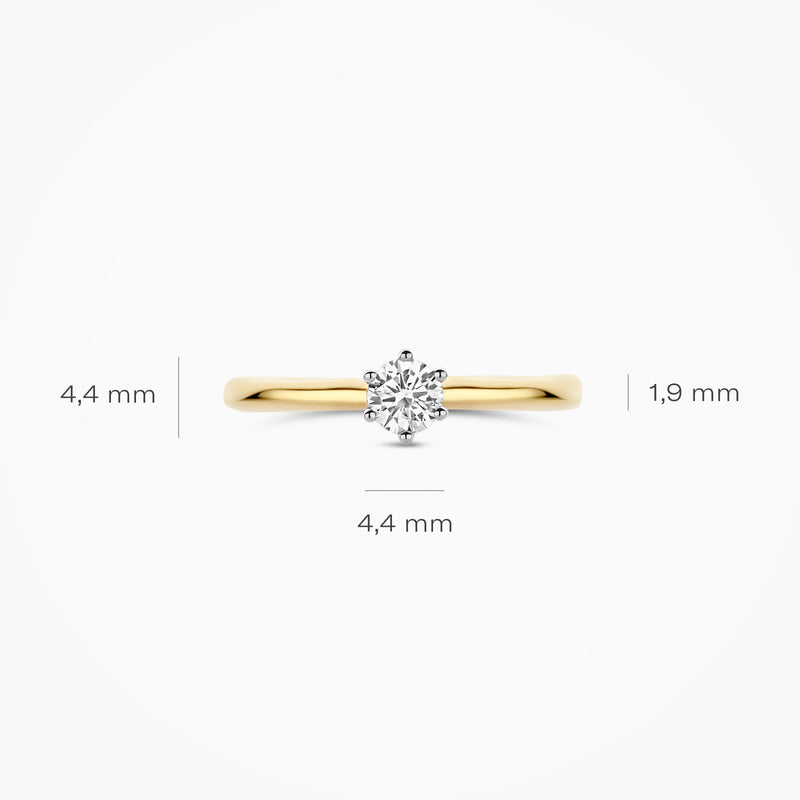 Blush Lab Diamonds ring 14K geel goud met lab diamant LG1037B/54