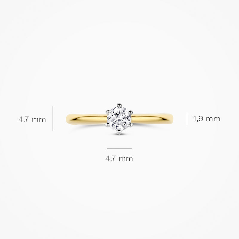 Blush Lab Diamonds ring 14K geel goud met lab diamant LG1038B/56