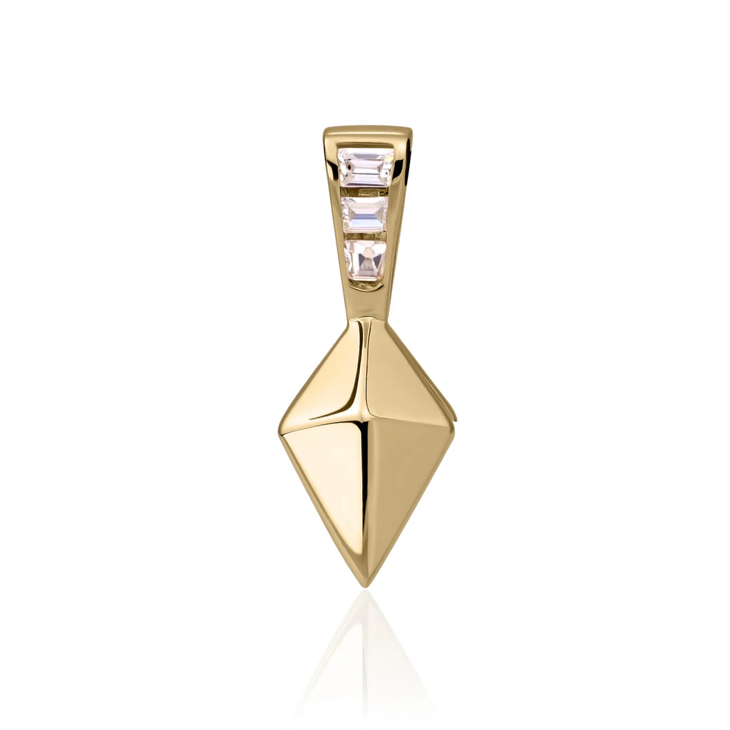 Sparkling Jewels Pendant Pyramid Edge Silver Gold Plated PENG27