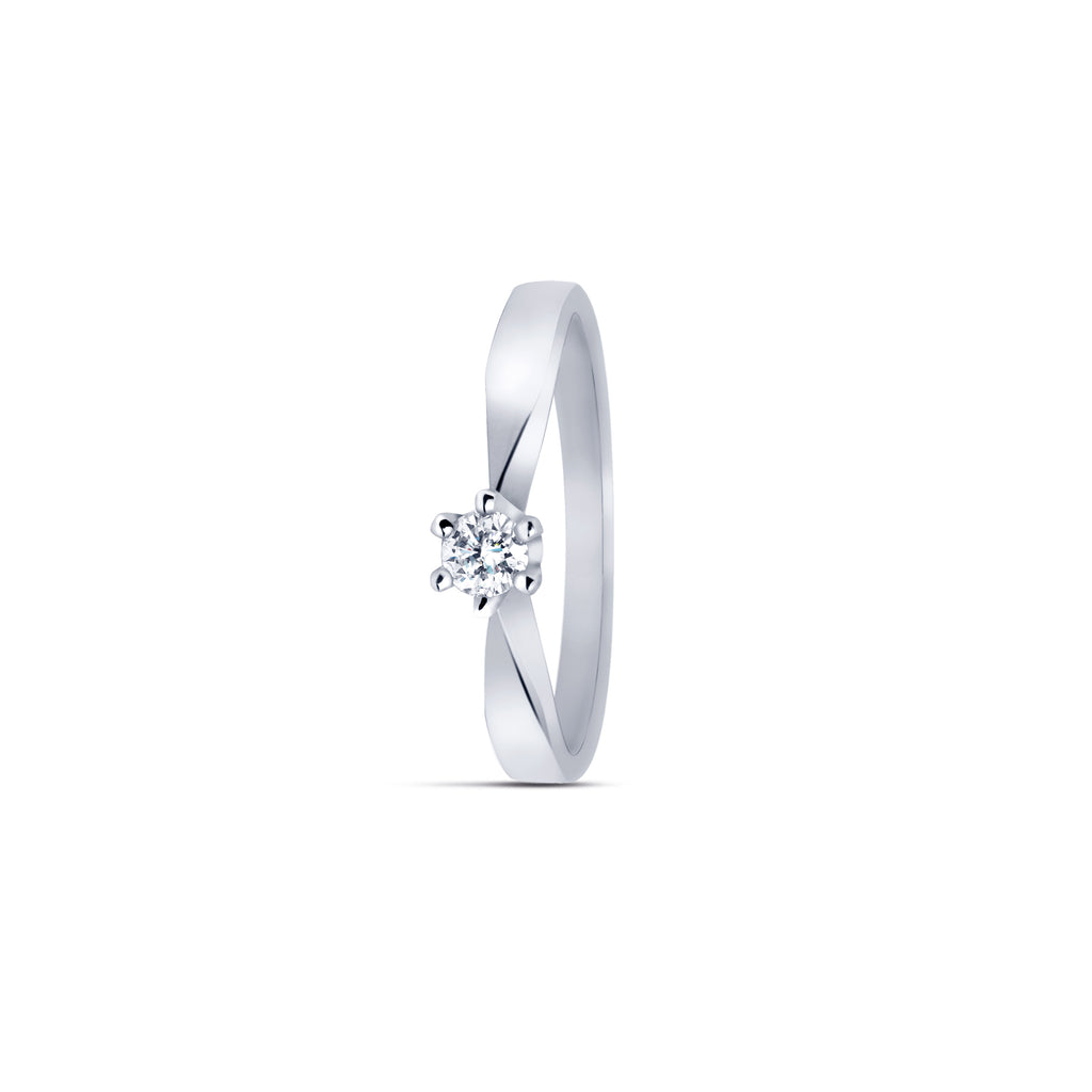 by R&C Diamonds Gentille wit gouden ring RIN0002M 0.10crt