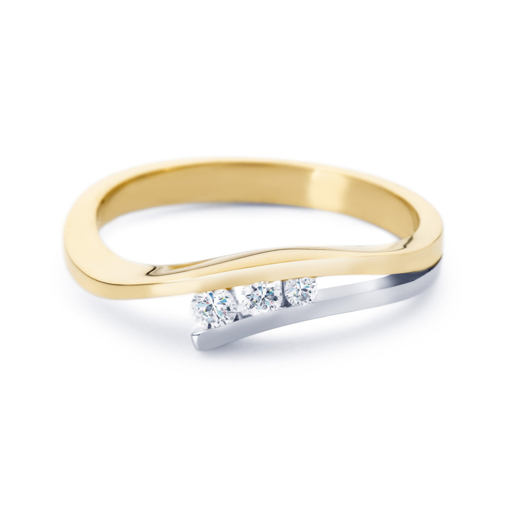 R&C ring Diamonds bi-color gouden ring RIN0038-020 0.07crt