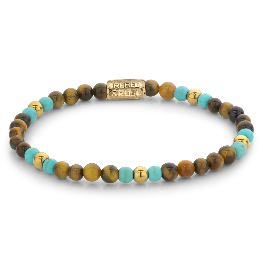 Rebel & Rose Mix Tiger Turquoise 4mm