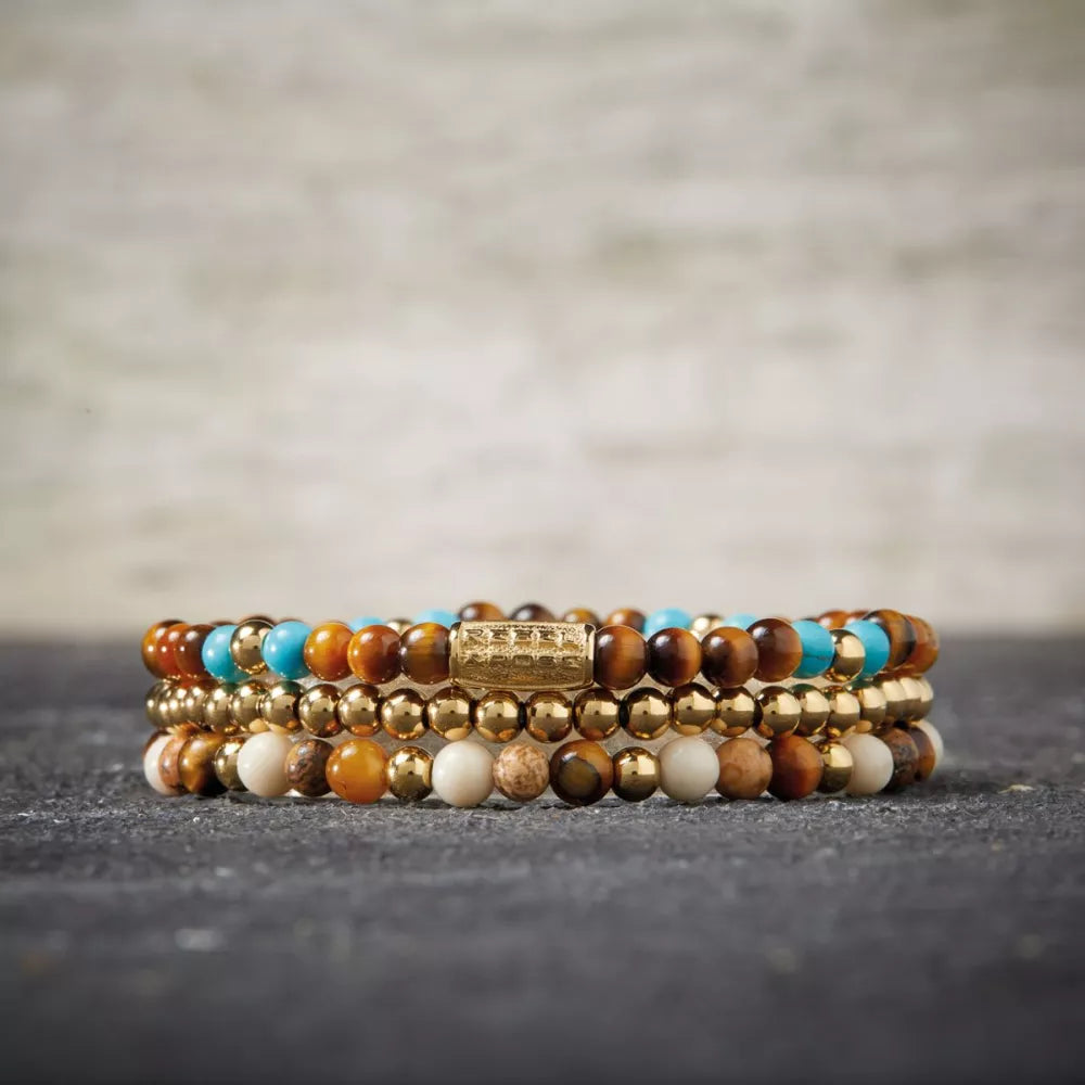 Rebel & Rose Mix Tiger Turquoise 4mm