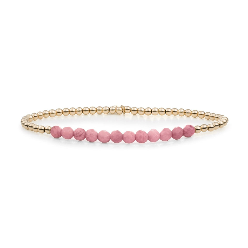 Sparkling Jewels armband Pink Rhodonite Universe SBG-GEM24-3MM-LINE