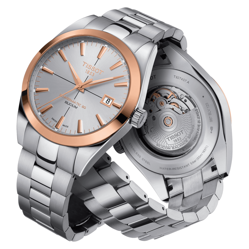 Tissot T- Gold Gentleman Powermatic 80 Silicium 18K Gold horloge T9274074103100