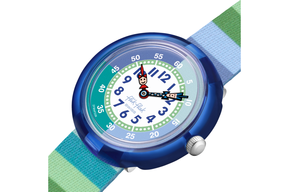 Flik Flak Stripy Green kinderhorloge FBNP226