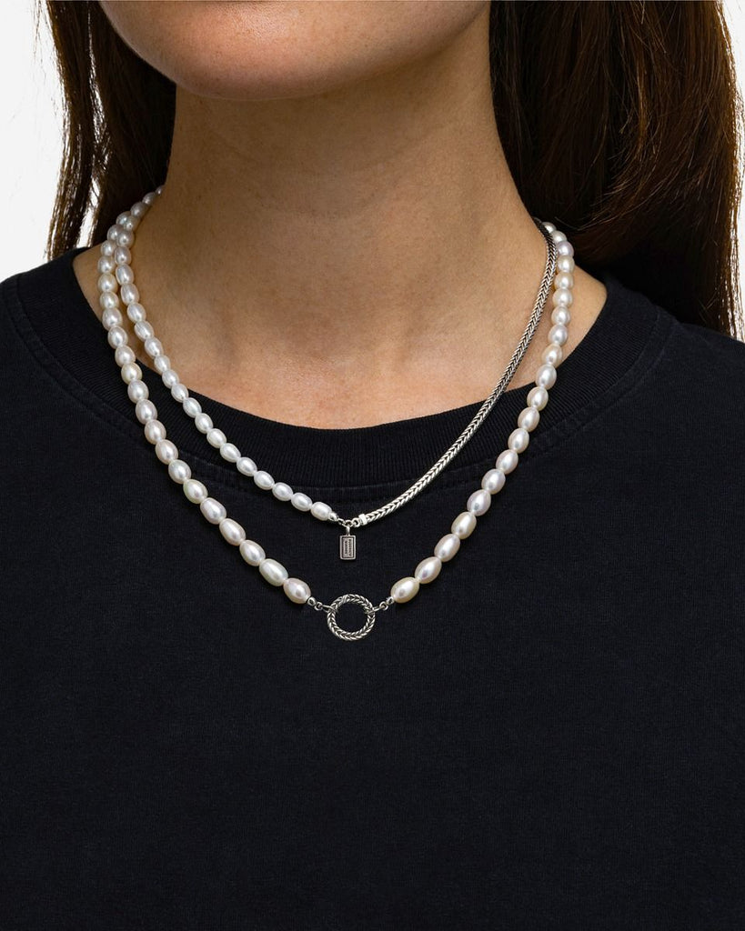 Barbara XS Parel Ketting Zilver 45 cm 032