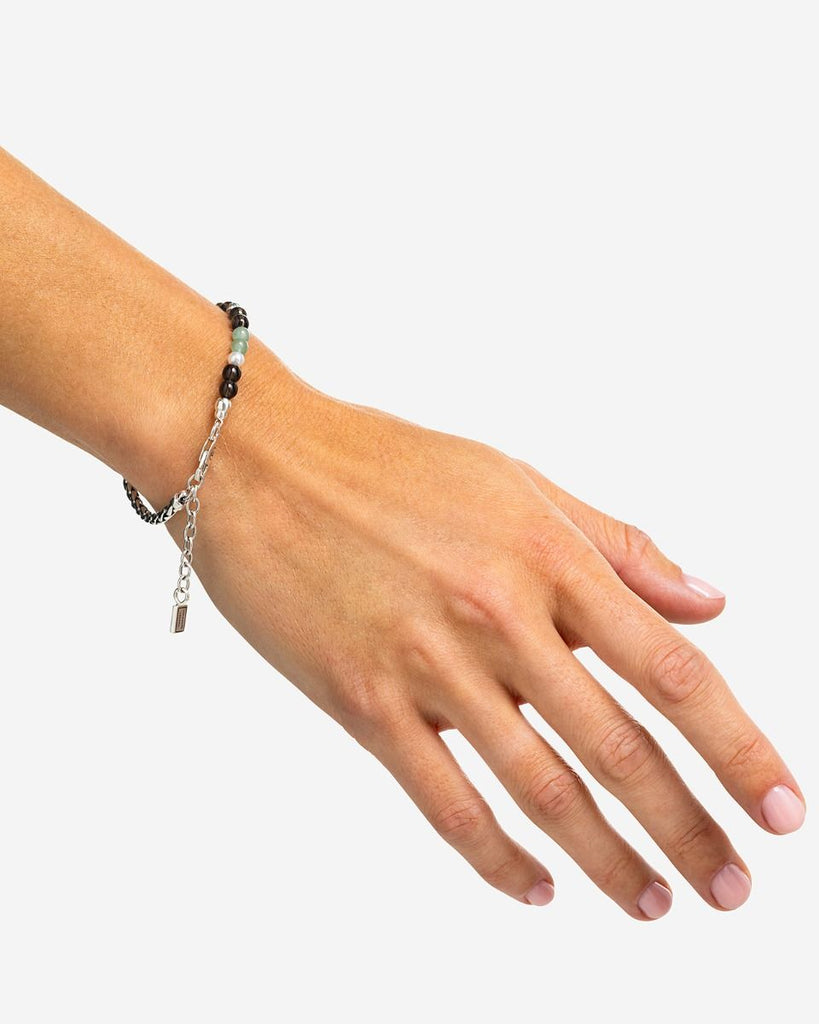Spirit Bead Stacking Armband Aventurine Smokey Quartz Zilver 038AV