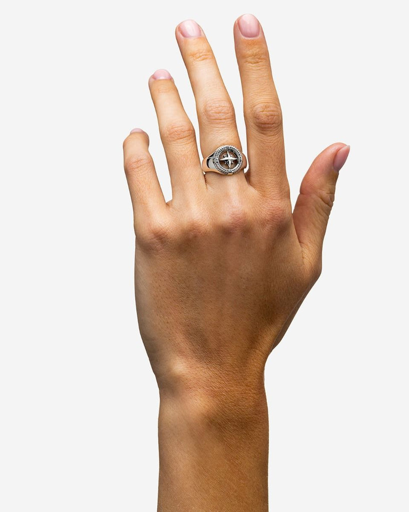Kompas Zegelring Zilver 057