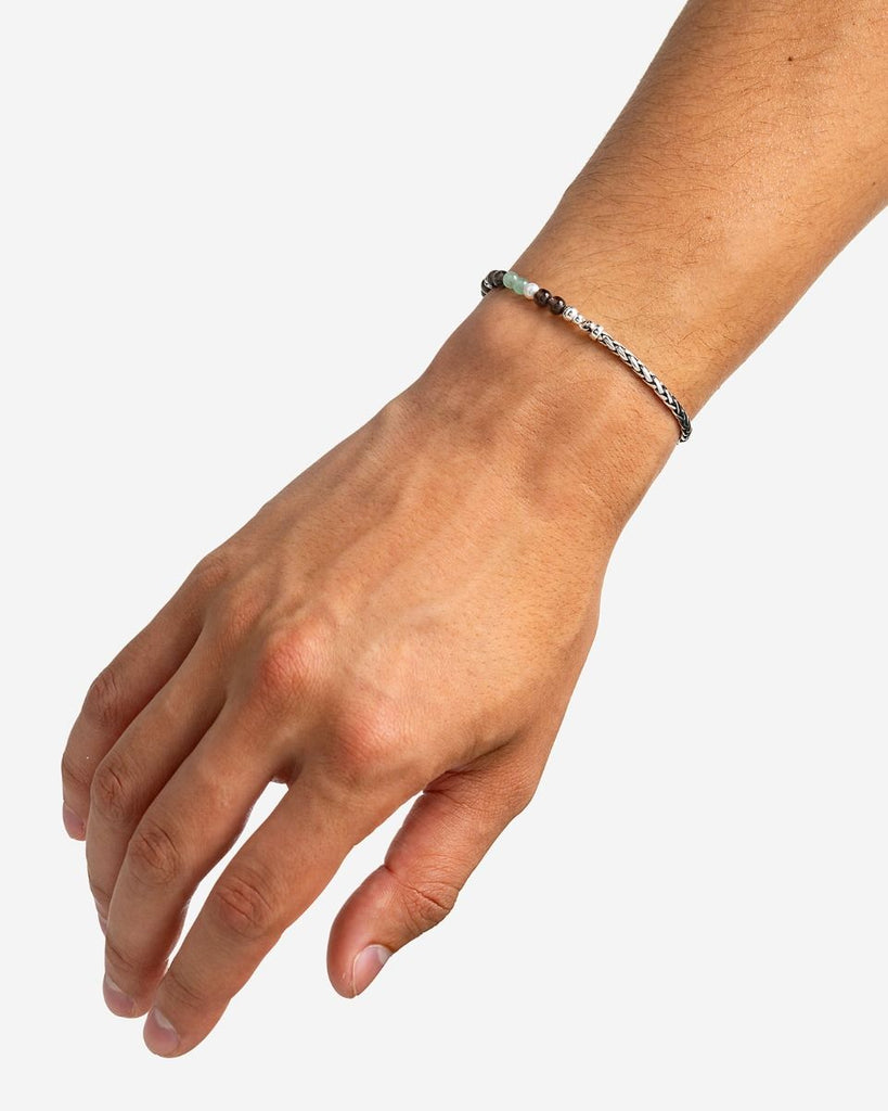Spirit Bead Stacking Armband Aventurine Smokey Quartz Zilver 038AV