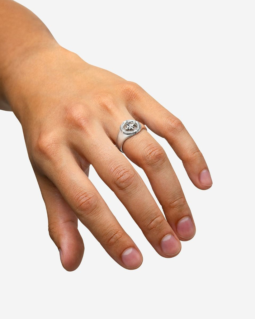 Kompas Zegelring Zilver 057