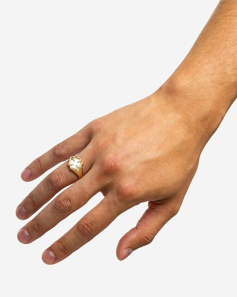 Katja Klaver Zegelring Mother of Pearl Verguld 178GV