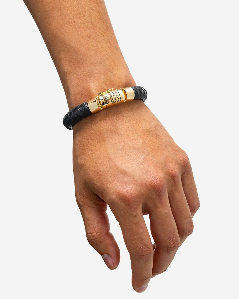 Buddha to Buddha armband 544BL GV Ben leather Black