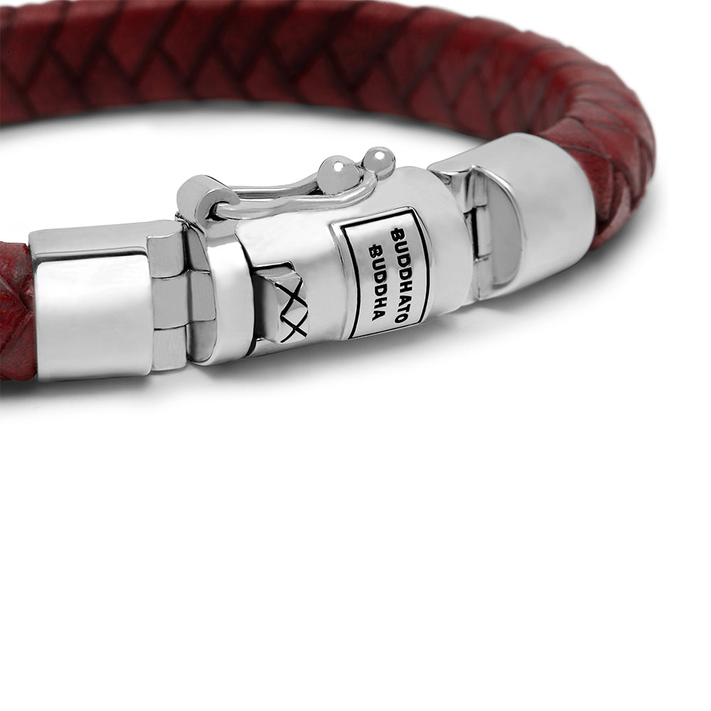 Buddha to Buddha 180RD Ben leren armband small red